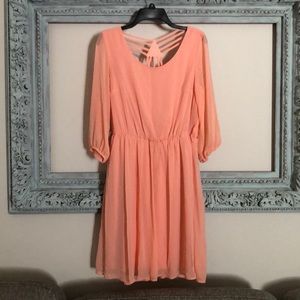 Coral flowy dress